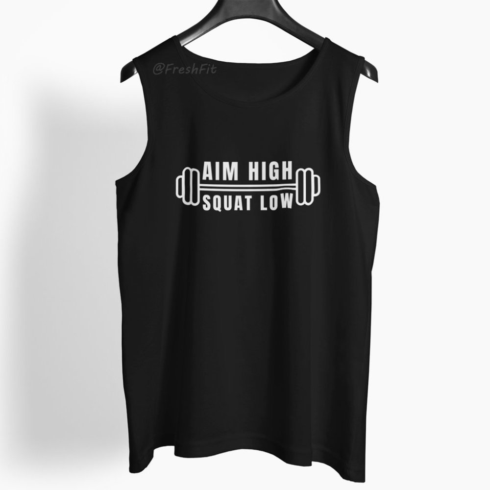 🆕Aim High Squat Low Black Tank Top